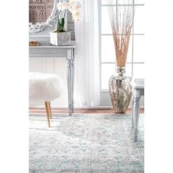 Rio Vintage Aqua 9 ft. x 12 ft. Area Rug by nuLOOM -nuLOOM Sales Store aqua nuloom area rugs rzbd19a 9012 1d 1000