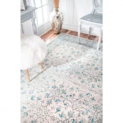 Rio Vintage Aqua 9 ft. x 12 ft. Area Rug by nuLOOM -nuLOOM Sales Store aqua nuloom area rugs rzbd19a 9012 40 1000