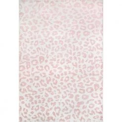 nuLOOM Sales Store 17 Sebastian Leopard Print Baby Pink 5 ft. x 7 ft. 5 in. Indoor Area Rug by nuLOOM