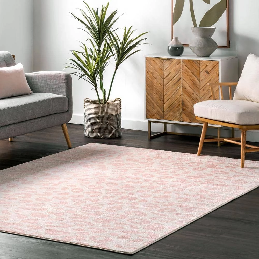 Sebastian Leopard Print Baby Pink 5 ft. x 7 ft. 5 in. Indoor Area Rug by nuLOOM 2 Sebastian Leopard Print Baby Pink 5 ft. x 7 ft. 5 in. Indoor Area Rug by nuLOOM - Image 2