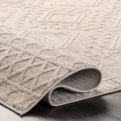 Cameron High Low Textured Moroccan Beige 8 ft. 10 in. x 12 ft. Indoor Area Rug by nuLOOM -nuLOOM Sales Store beige nuloom area rugs acby01a 9012 1f 1000