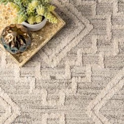 Cameron High Low Textured Moroccan Beige 8 ft. 10 in. x 12 ft. Indoor Area Rug by nuLOOM -nuLOOM Sales Store beige nuloom area rugs acby01a 9012 4f 1000