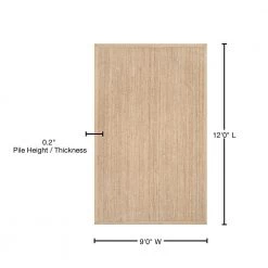 Elijah Seagrass with Border Beige 9 ft. x 12 ft. Area Rug by nuLOOM -nuLOOM Sales Store beige nuloom area rugs bhsg01a 9012 76 1000