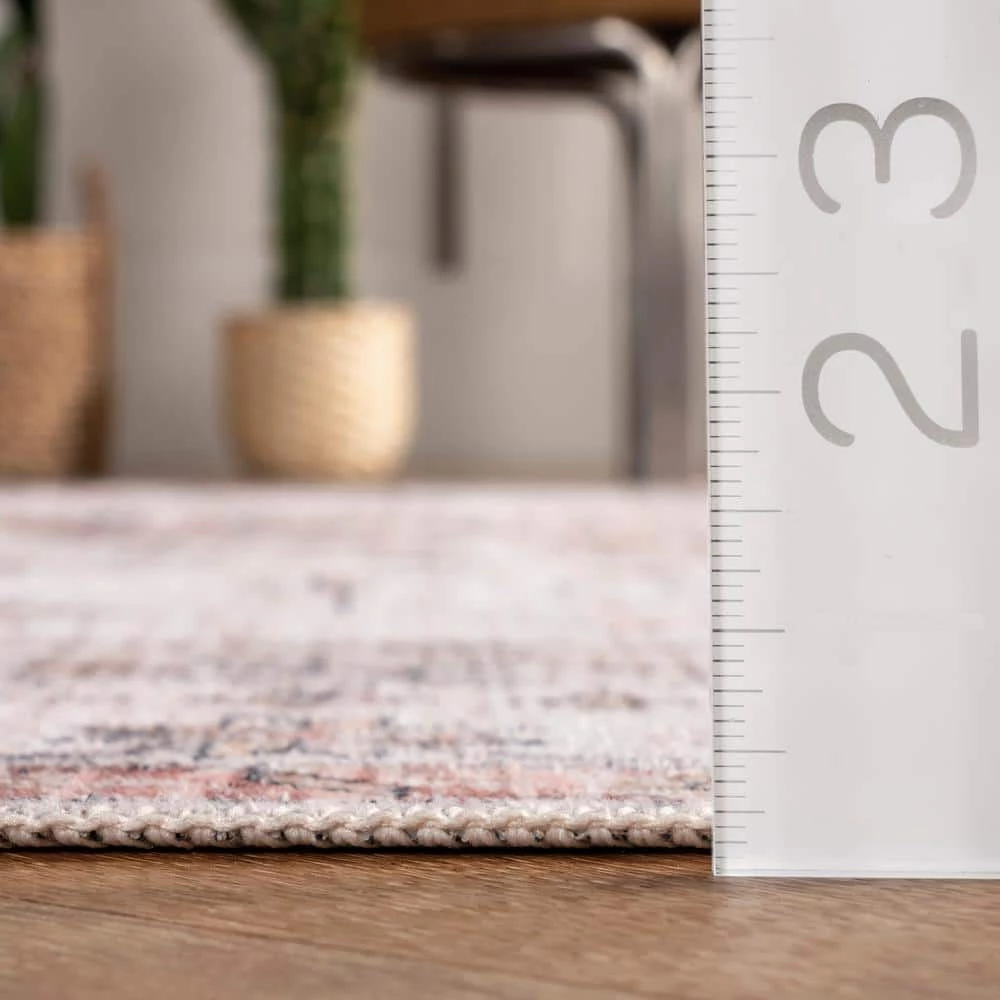 Banks Machine Washable Faded Vintage Beige 8 ft. x 10 ft. Indoor Area Rug by nuLOOM 4 Banks Machine Washable Faded Vintage Beige 8 ft. x 10 ft. Indoor Area Rug by nuLOOM - Image 4