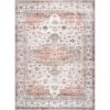 Banks Machine Washable Faded Vintage Beige 8 ft. x 10 ft. Indoor Area Rug by nuLOOM