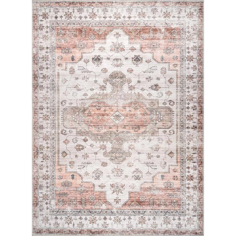 Banks Machine Washable Faded Vintage Beige 8 ft. x 10 ft. Indoor Area Rug by nuLOOM 1 Banks Machine Washable Faded Vintage Beige 8 ft. x 10 ft. Indoor Area Rug by nuLOOM