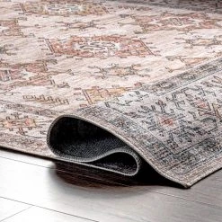 Finley Machine Washable Vintage Distressed Beige 8 ft. x 10 ft. Indoor Area Rug by nuLOOM -nuLOOM Sales Store beige nuloom area rugs birv44c 8010 1f 1000