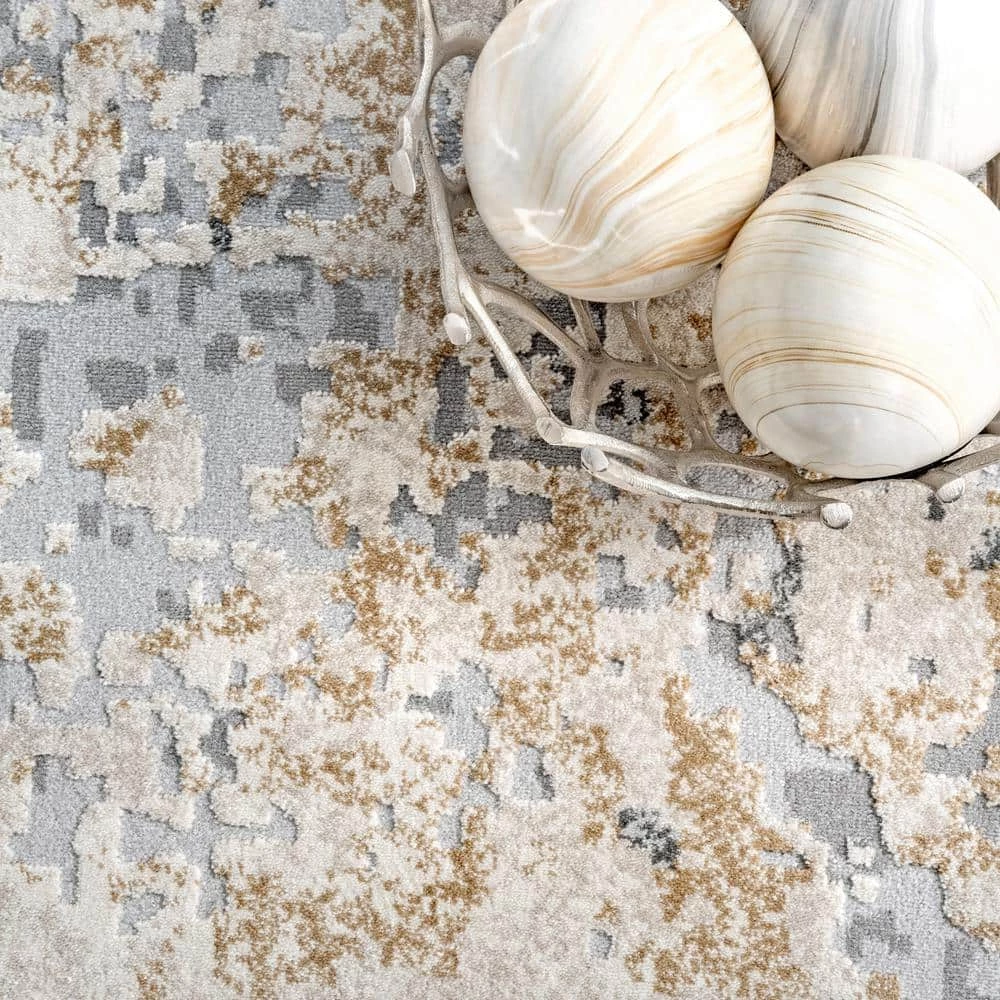 Contemporary Motto Beige 12 ft. x 15 ft. Indoor Abstract Area Rug by nuLOOM 5 Contemporary Motto Beige 12 ft. x 15 ft. Indoor Abstract Area Rug by nuLOOM - Image 5