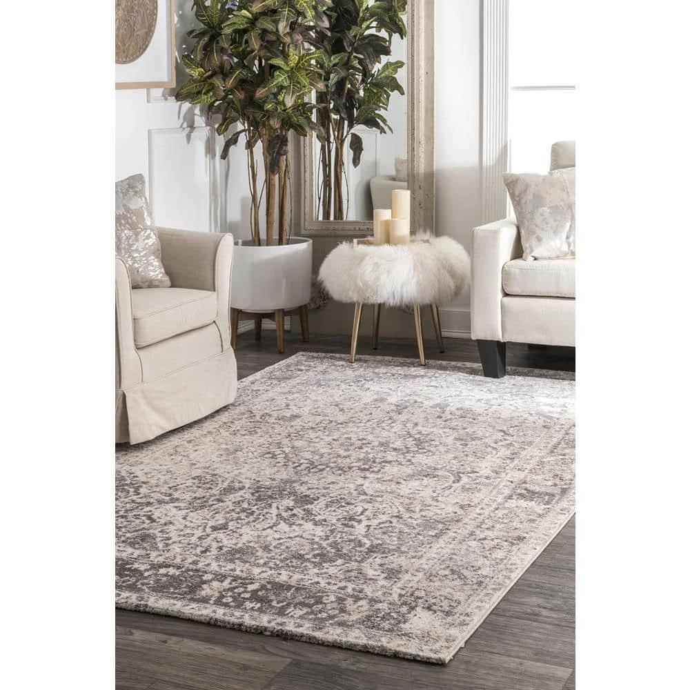 Verdell Vintage Medallion Beige 9 ft. x 12 ft. Area Rug by nuLOOM 3 Verdell Vintage Medallion Beige 9 ft. x 12 ft. Area Rug by nuLOOM - Image 3