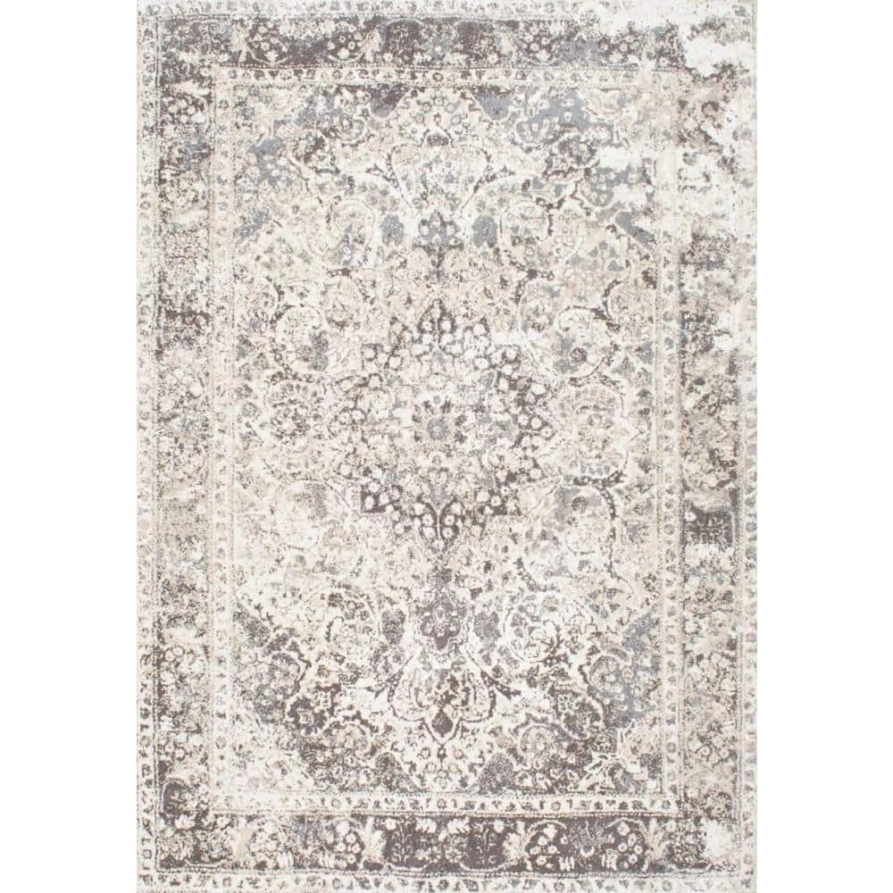 Verdell Vintage Medallion Beige 9 ft. x 12 ft. Area Rug by nuLOOM 1 Verdell Vintage Medallion Beige 9 ft. x 12 ft. Area Rug by nuLOOM
