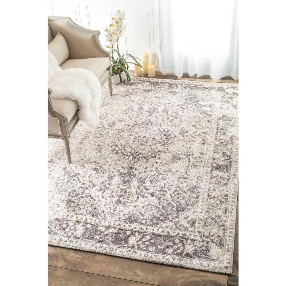 Verdell Vintage Medallion Beige 9 ft. x 12 ft. Area Rug by nuLOOM 2 Verdell Vintage Medallion Beige 9 ft. x 12 ft. Area Rug by nuLOOM - Image 2