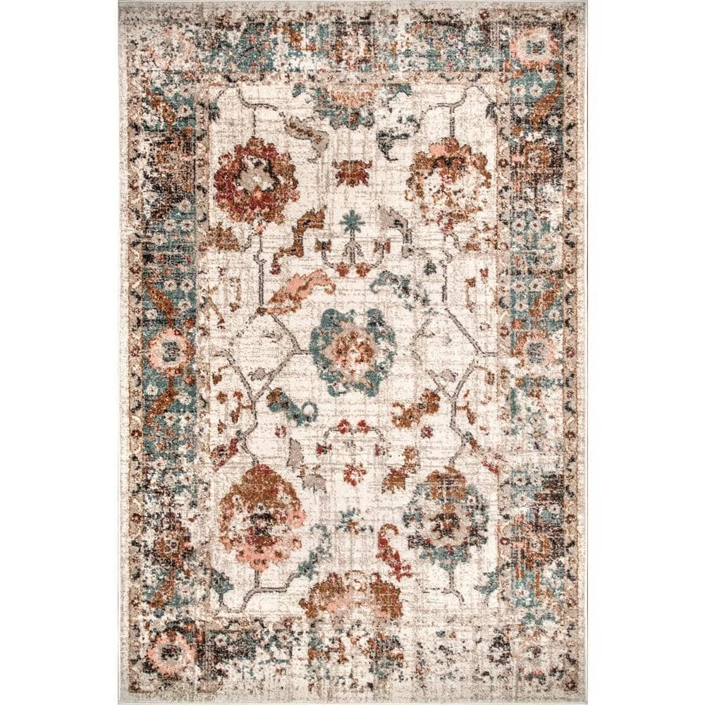 Cecil Vintage Floral Beige 12 ft. x 15 ft. Area Rug by nuLOOM 1 Cecil Vintage Floral Beige 12 ft. x 15 ft. Area Rug by nuLOOM