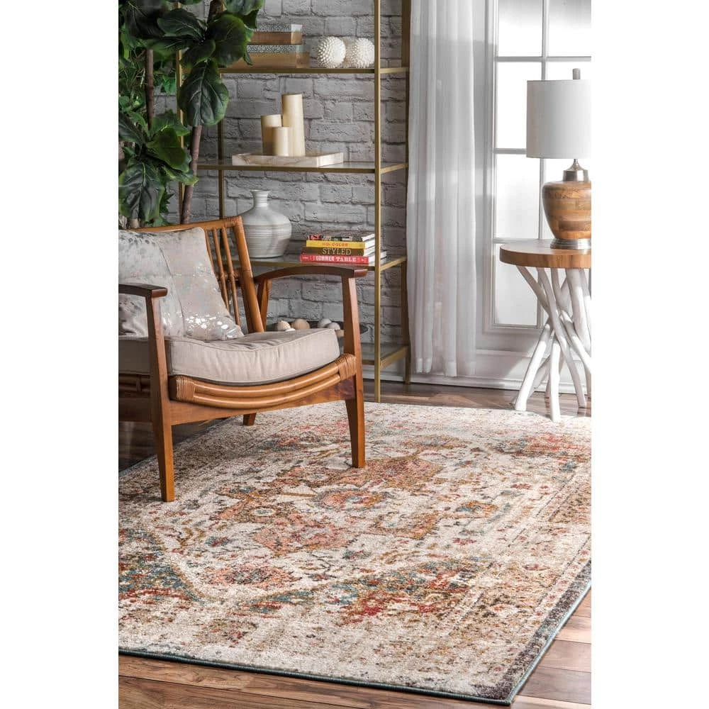 Shane Persian Vintage Beige 9 ft. x 12 ft. Area Rug by nuLOOM 6 Shane Persian Vintage Beige 9 ft. x 12 ft. Area Rug by nuLOOM - Image 6