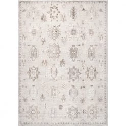 Krystin Beige 8 ft. x 10 ft. Machine Washable Distressed Indoor Area Rug by nuLOOM
