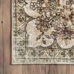 Paisley Beige 6 ft. x 9 ft. Machine Washable Faded Floral Border Medallion Indoor Area Rug by nuLOOM -nuLOOM Sales Store beige nuloom area rugs hjau21b 609 44 1000