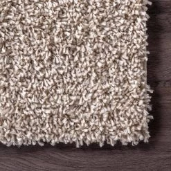 Kara Solid Shag Beige 8 ft. 10 in. x 12 ft. Area Rug by nuLOOM -nuLOOM Sales Store beige nuloom area rugs kkbx01d 9012 44 1000