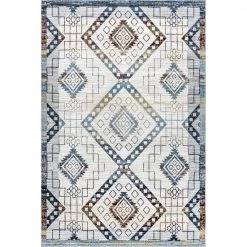 Kajal Machine Washable Southwestern Geometric Beige 8 ft. 10 in. x 12 ft. Indoor Area Rug by nuLOOM