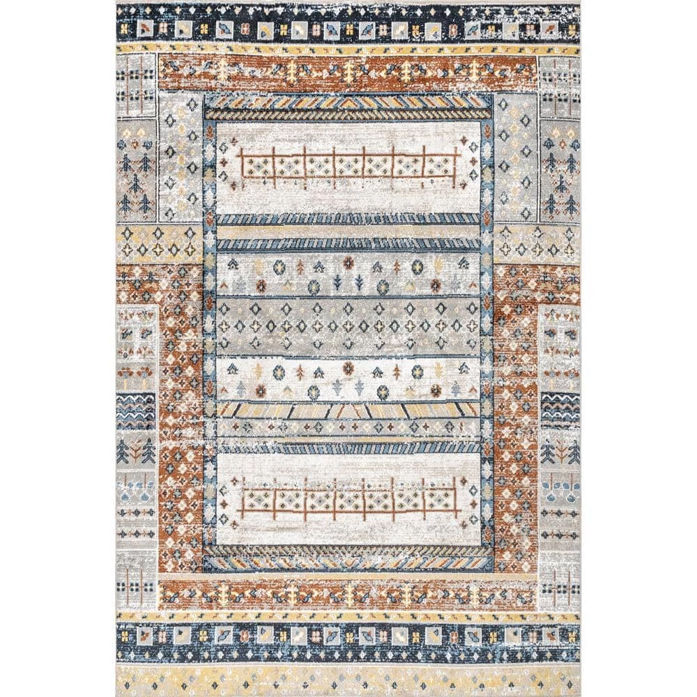Shannon Machine Washable Geometric Tribal Beige 8 ft. x 10 ft. Indoor Area Rug by nuLOOM 1 Shannon Machine Washable Geometric Tribal Beige 8 ft. x 10 ft. Indoor Area Rug by nuLOOM