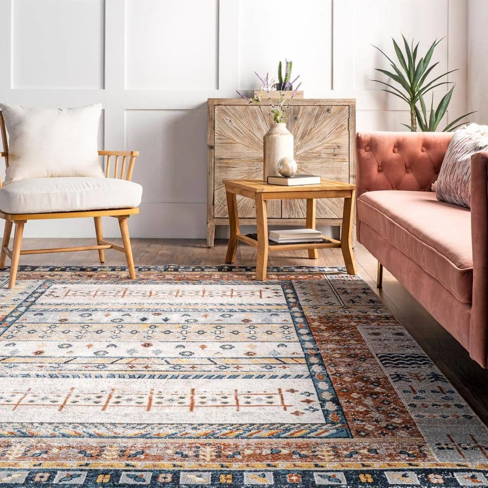 Shannon Machine Washable Geometric Tribal Beige 8 ft. x 10 ft. Indoor Area Rug by nuLOOM 6 Shannon Machine Washable Geometric Tribal Beige 8 ft. x 10 ft. Indoor Area Rug by nuLOOM - Image 6