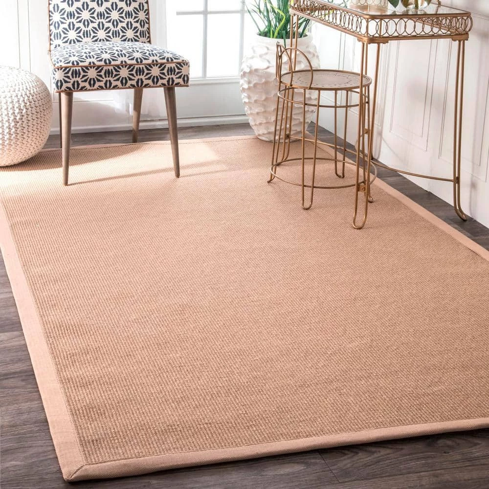 Laurel Solid Bordered Beige 9 ft. x 12 ft. Area Rug by nuLOOM 3 Laurel Solid Bordered Beige 9 ft. x 12 ft. Area Rug by nuLOOM - Image 3