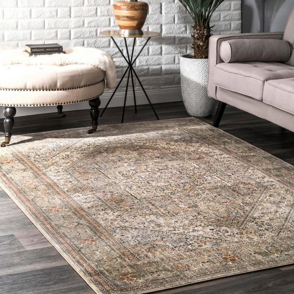 Carol Medallion Beige 9 ft. x 12 ft. Area Rug by nuLOOM 2 Carol Medallion Beige 9 ft. x 12 ft. Area Rug by nuLOOM - Image 2