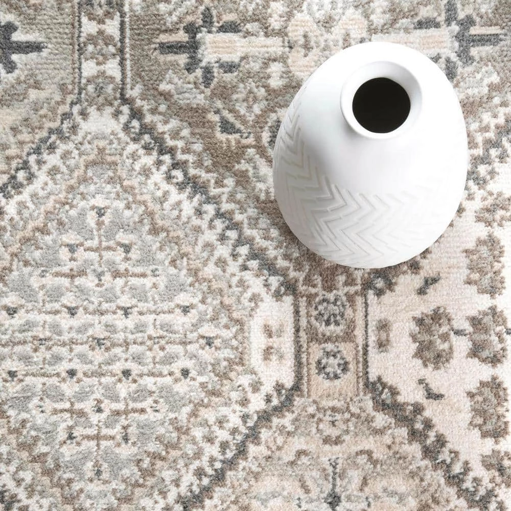 Becca Vintage Tiles Beige 9 ft. x 12 ft. Area Rug by nuLOOM 3 Becca Vintage Tiles Beige 9 ft. x 12 ft. Area Rug by nuLOOM - Image 3