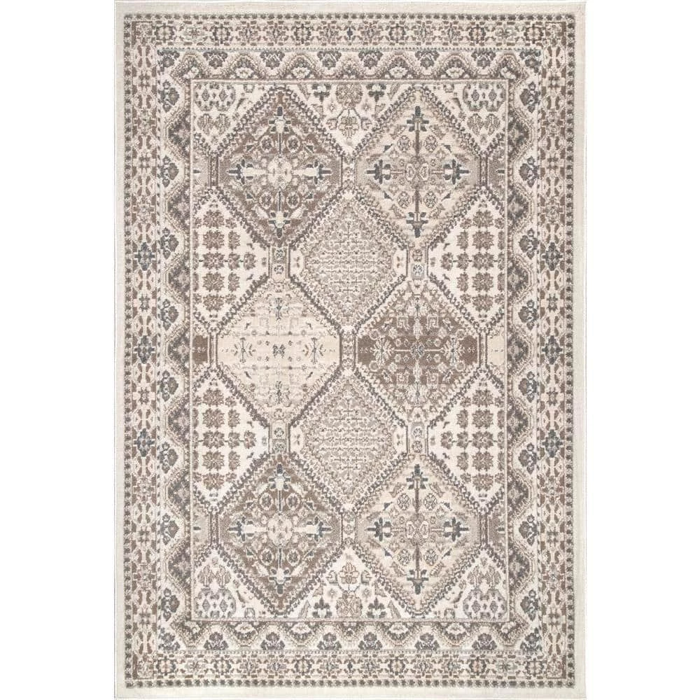 Becca Vintage Tiles Beige 9 ft. x 12 ft. Area Rug by nuLOOM 1 Becca Vintage Tiles Beige 9 ft. x 12 ft. Area Rug by nuLOOM