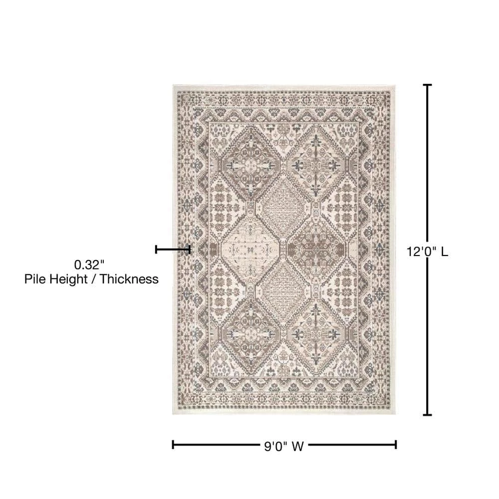 Becca Vintage Tiles Beige 9 ft. x 12 ft. Area Rug by nuLOOM 8 Becca Vintage Tiles Beige 9 ft. x 12 ft. Area Rug by nuLOOM - Image 8
