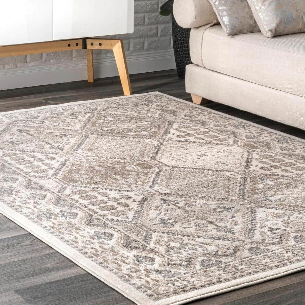 Becca Vintage Tiles Beige 9 ft. x 12 ft. Area Rug by nuLOOM 2 Becca Vintage Tiles Beige 9 ft. x 12 ft. Area Rug by nuLOOM - Image 2