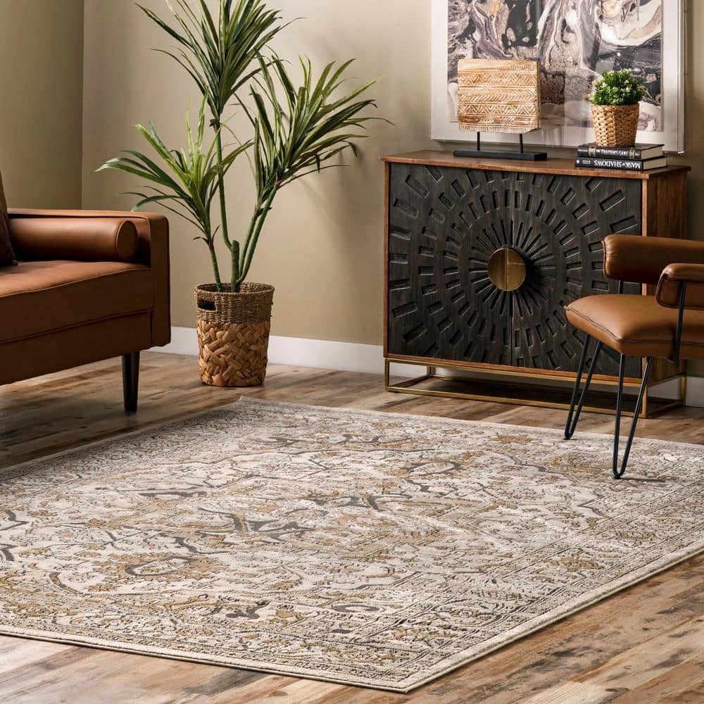 Darcie Traditional Medallion Beige 8 ft. 10 in. x 12 ft. Indoor Area Rug by nuLOOM 2 Darcie Traditional Medallion Beige 8 ft. 10 in. x 12 ft. Indoor Area Rug by nuLOOM - Image 2
