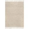 Elana Textured Jute and Cotton Tassel Beige 6 ft. x 9 ft. Indoor Area Rug by nuLOOM