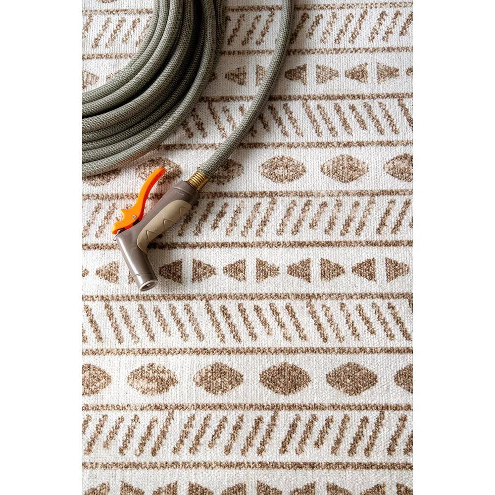 Angie Tribal Beige 8 ft. x 10 ft. Indoor/Outdoor Area Rug by nuLOOM 5 Angie Tribal Beige 8 ft. x 10 ft. Indoor/Outdoor Area Rug by nuLOOM - Image 5
