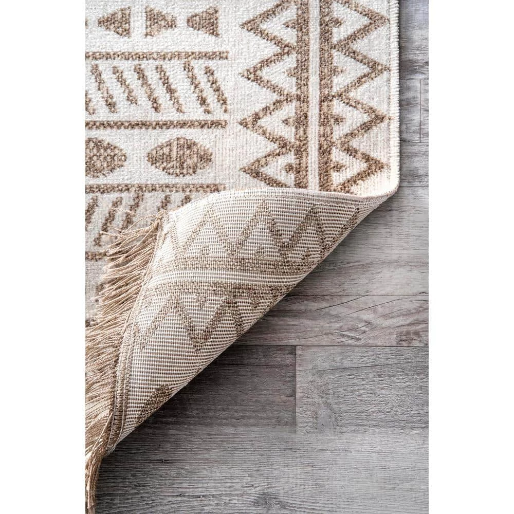 Angie Tribal Beige 8 ft. x 10 ft. Indoor/Outdoor Area Rug by nuLOOM 7 Angie Tribal Beige 8 ft. x 10 ft. Indoor/Outdoor Area Rug by nuLOOM - Image 7