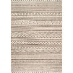 Erlinda Tribal Beige 8 ft. x 11 ft. Indoor/Outdoor Area Rug by nuLOOM