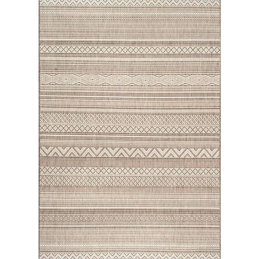 Erlinda Tribal Beige 8 ft. x 11 ft. Indoor/Outdoor Area Rug by nuLOOM 1 Erlinda Tribal Beige 8 ft. x 11 ft. Indoor/Outdoor Area Rug by nuLOOM