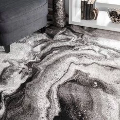 Remona Abstract Black & White 9 ft. x 12 ft. Area Rug by nuLOOM -nuLOOM Sales Store black and white nuloom area rugs bdsm11a 9012 40 1000