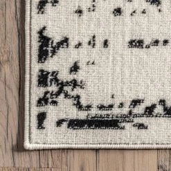 Jordana Vintage Distressed Medallion Black And White 8 ft. 10 in. x 12 ft. Indoor Area Rug by nuLOOM -nuLOOM Sales Store black and white nuloom area rugs ecrk21a 9012 44 1000