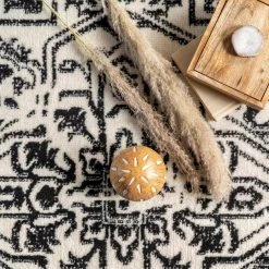 Jordana Vintage Distressed Medallion Black And White 8 ft. 10 in. x 12 ft. Indoor Area Rug by nuLOOM -nuLOOM Sales Store black and white nuloom area rugs ecrk21a 9012 4f 1000