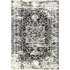 Jordana Vintage Distressed Medallion Black And White 8 ft. 10 in. x 12 ft. Indoor Area Rug by nuLOOM