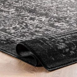 Arlena Distressed Persian Medallion Black 8 ft. x 10 ft. Area Rug by nuLOOM -nuLOOM Sales Store black nuloom area rugs bdsm12b 76096 1f 1000