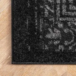 Arlena Distressed Persian Medallion Black 8 ft. x 10 ft. Area Rug by nuLOOM -nuLOOM Sales Store black nuloom area rugs bdsm12b 76096 44 1000