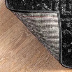 Arlena Distressed Persian Medallion Black 8 ft. x 10 ft. Area Rug by nuLOOM -nuLOOM Sales Store black nuloom area rugs bdsm12b 76096 66 1000