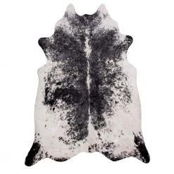 Halina Faux Cowhide Black 6 ft. x 8 ft. Shaped Rug by nuLOOM