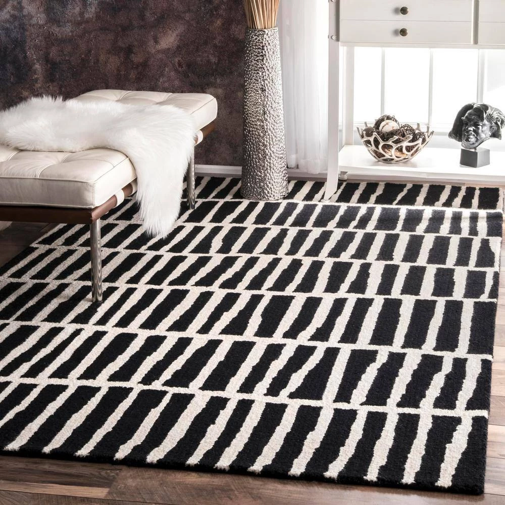 Lemuel Geometric Black 10 ft. x 14 ft. Area Rug by nuLOOM 3 Lemuel Geometric Black 10 ft. x 14 ft. Area Rug by nuLOOM - Image 3
