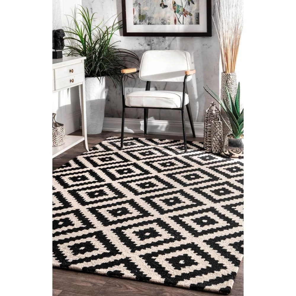 Kellee Contemporary Black 9 ft. x 12 ft. Area Rug by nuLOOM 2 Kellee Contemporary Black 9 ft. x 12 ft. Area Rug by nuLOOM - Image 2
