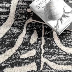 Royal Zebra Stripes Black 8 ft. x 10 ft. Area Rug by nuLOOM -nuLOOM Sales Store black nuloom area rugs rzbd100c 8010 4f 1000