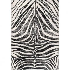 Royal Zebra Stripes Black 8 ft. x 10 ft. Area Rug by nuLOOM