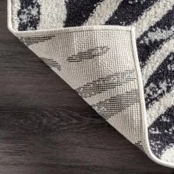 Royal Zebra Stripes Black 8 ft. x 10 ft. Area Rug by nuLOOM -nuLOOM Sales Store black nuloom area rugs rzbd100c 8010 fa 1000