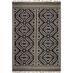 Fawn Ethnic Jute Tassel Black 8 ft. x 10 ft. Indoor Area Rug by nuLOOM