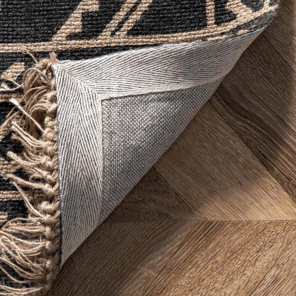 Fawn Ethnic Jute Tassel Black 8 ft. x 10 ft. Indoor Area Rug by nuLOOM 3 Fawn Ethnic Jute Tassel Black 8 ft. x 10 ft. Indoor Area Rug by nuLOOM - Image 3